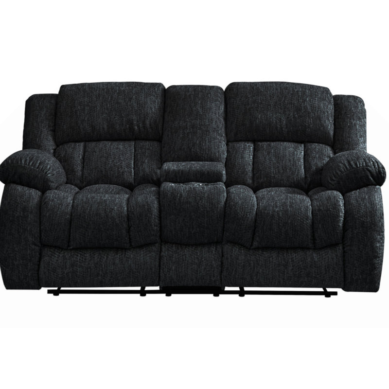 STONIC CONSOLE RECLINING LOVESEAT, Black