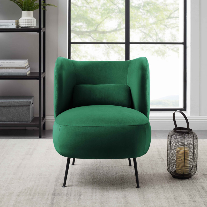 Emiline 61Cm Wide Barrel Chair, Green Velvet