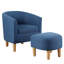 Fauteuil demi-tonneau rembourré de 27 po de large avec repose-pieds-216532752