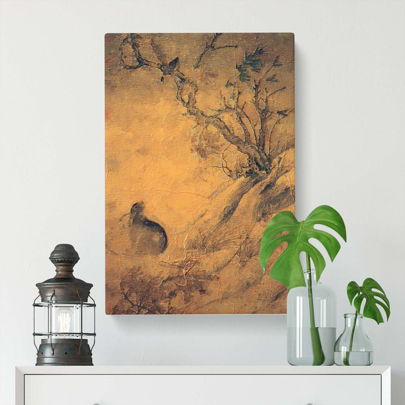 Magpies & Hare by Cui Bai - Wrapped Canvas, 60cm H x 40cm W x 3cm D
