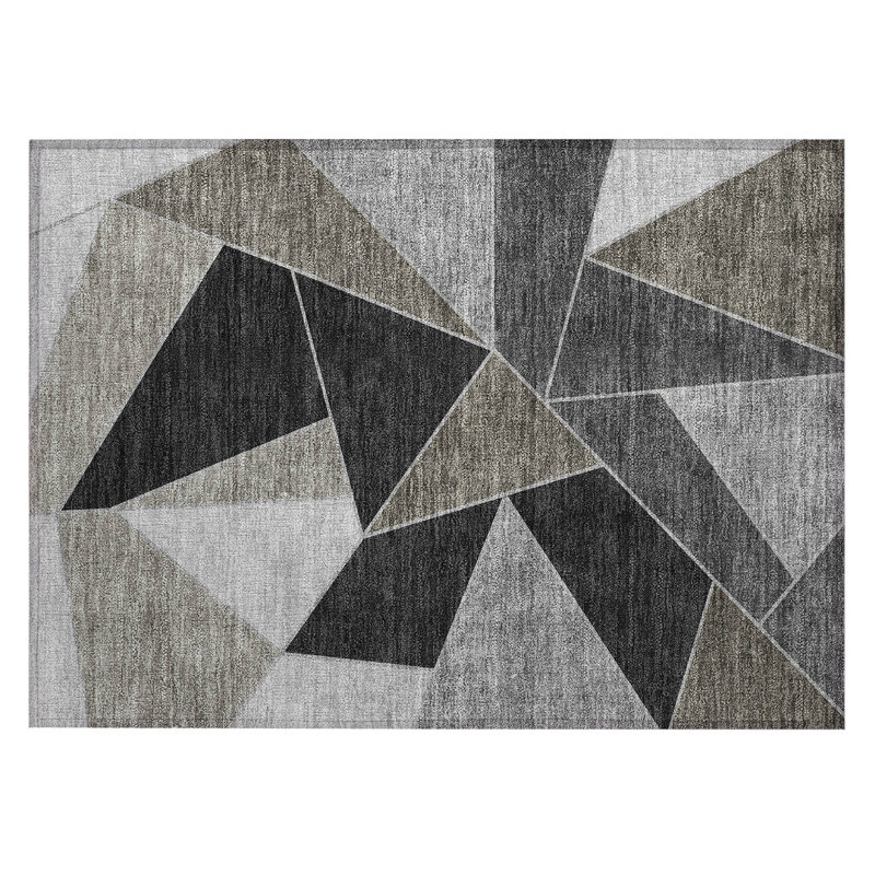 Geometric Indoor / Outdoor Rug, Rectangle 1'8" x 2'6"