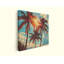 «Tropical Palm Trees Sunset», impression sur toile tendue sur toile, bleu côtier et plage orange-956883115