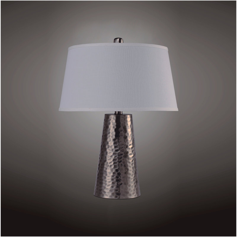 25"H Silver Leaf Hammered Table Lamp