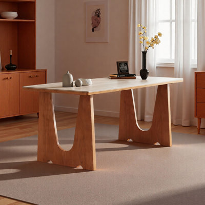 Nordic Wood Sintered Stone Dining Table