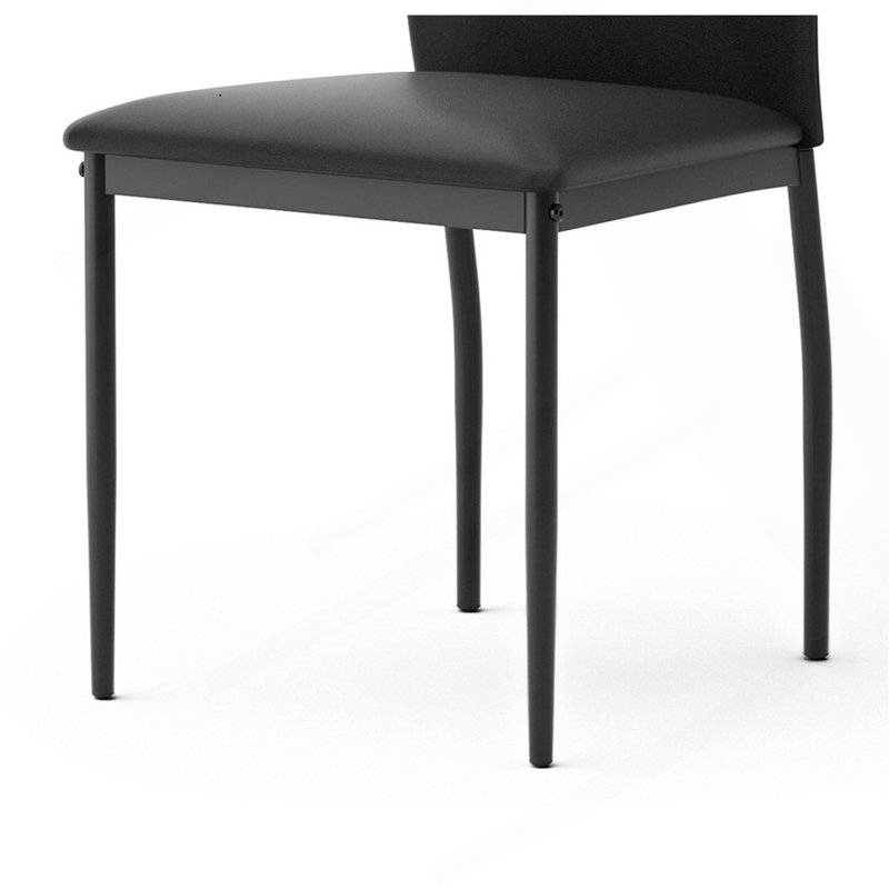 Ensemble de chaises d'appoint contemporaines 2 pièces, pieds en cuir synthétique noir