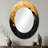 Black Gold Modern Eclipse Moon - Black Modern Oval Wall Mirror-219963824