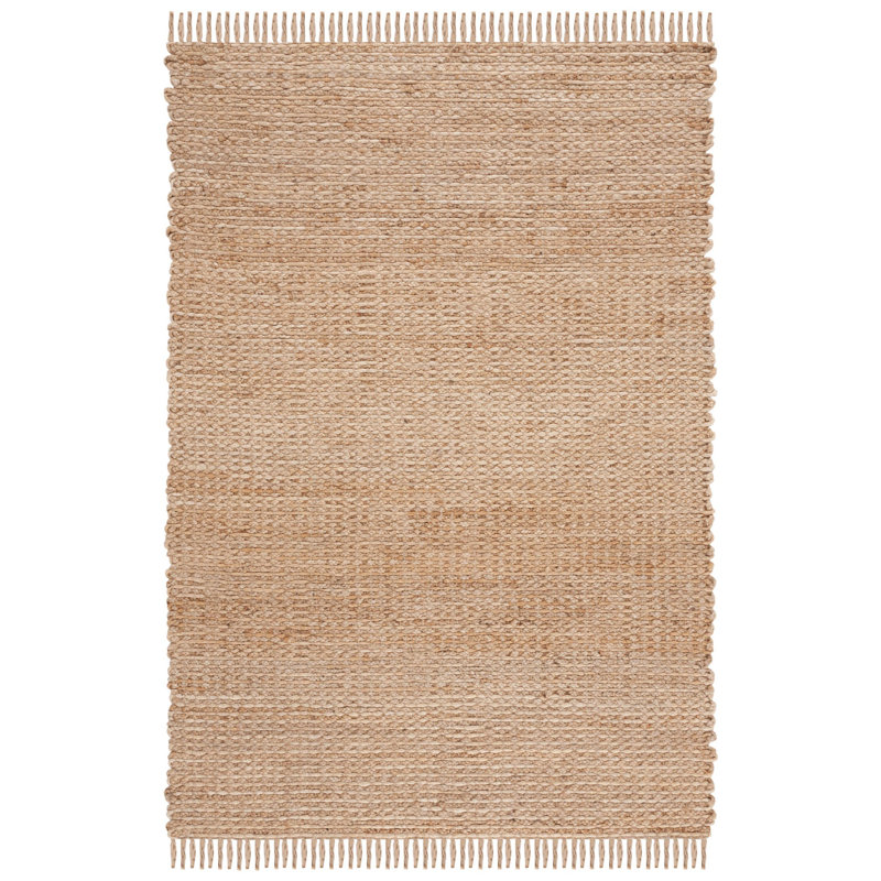 Uma Natural Fiber Hand Woven Jute Solid Color Rug, Rectangle 5' x 8'