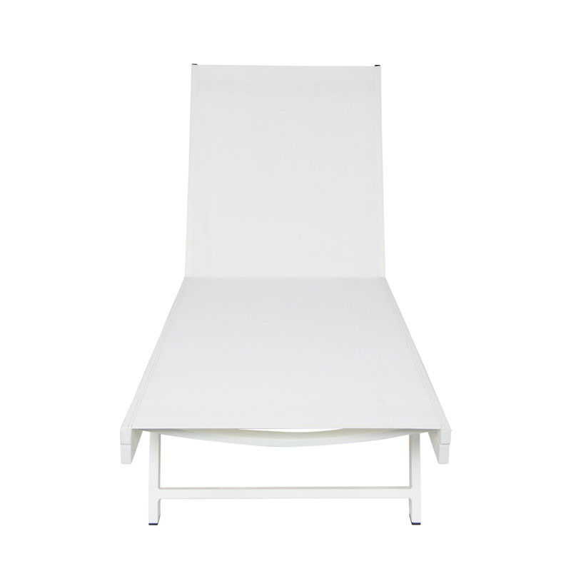 Salton White Aluminum Adjustable Outdoor Chaise Lounge