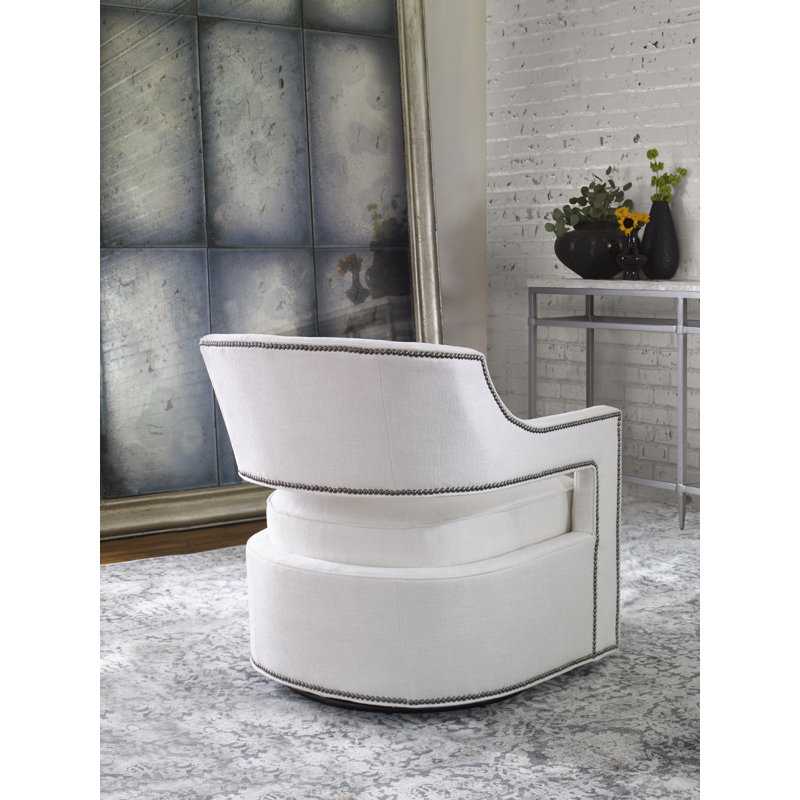 Fauteuil pivotant l 29,5 po Phoebe, Perigold Tres Chic Bone