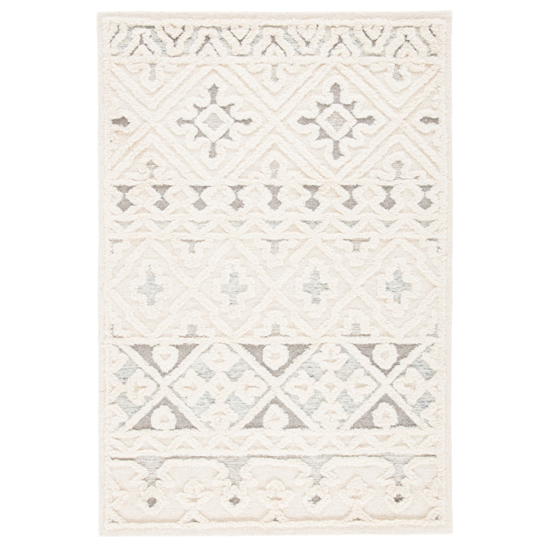 Neillsville Hand Tufted Wool And Cotton With Latex Southwestern Rug, Rectangle 3' x 5'