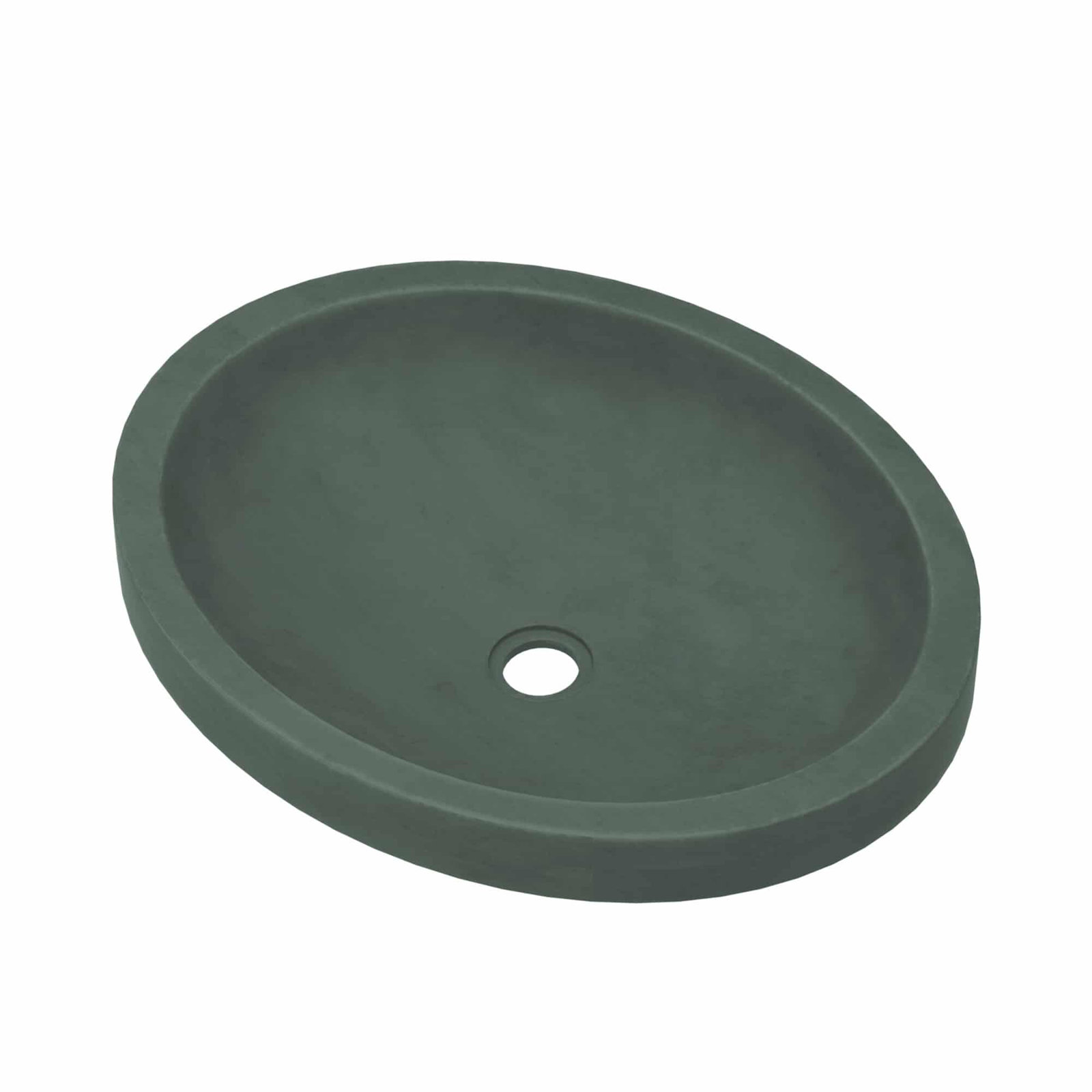 Tolosa NativeStone Concrete Oval Dual-Mount Bathroom Sink, Forest