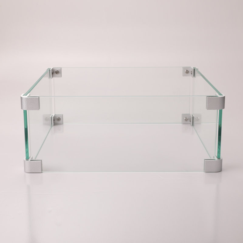 Pare-étincelles carré en verre transparent, pare-brise 14,68 po x 5,63 po, 2,5 lb 14,4 po 5,5 po, poids