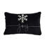 Ensemble de 2 coussins en velours noir de 18 po x 12 po avec joie brodée et flocon de neige givré, pour Noël