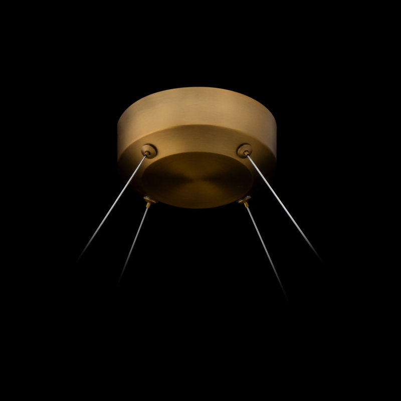 Seduction 28 Light Crystal LED Pendant, Aged Brass
