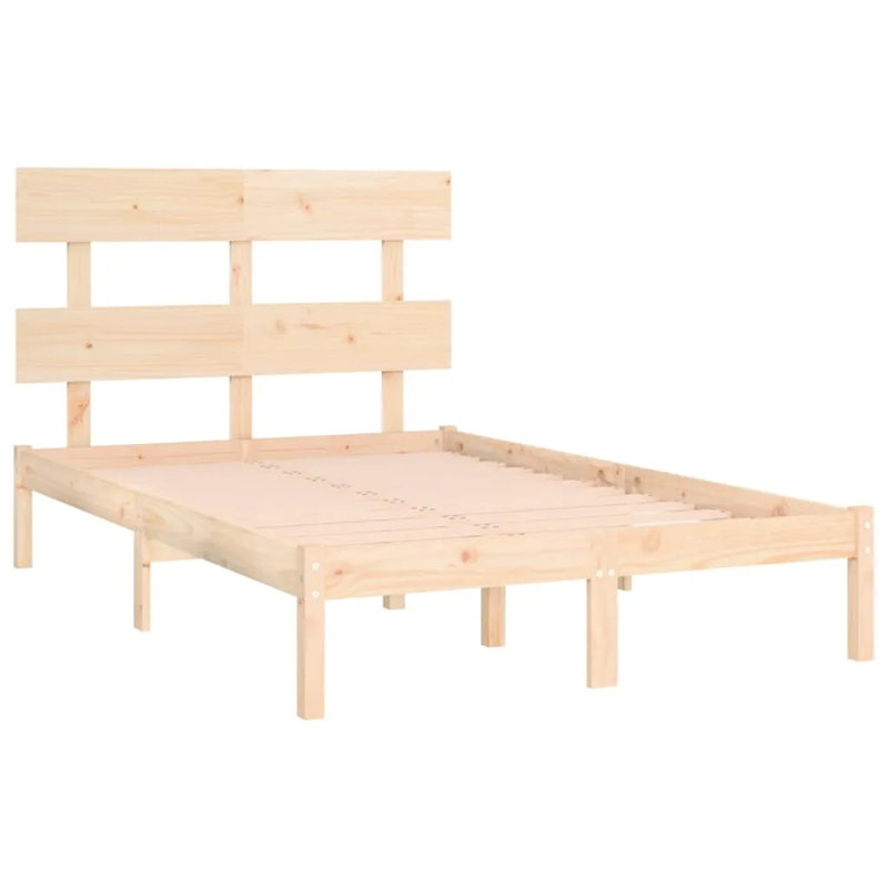 Bed Frame Solid Wood, natural, 120 x 190 cm