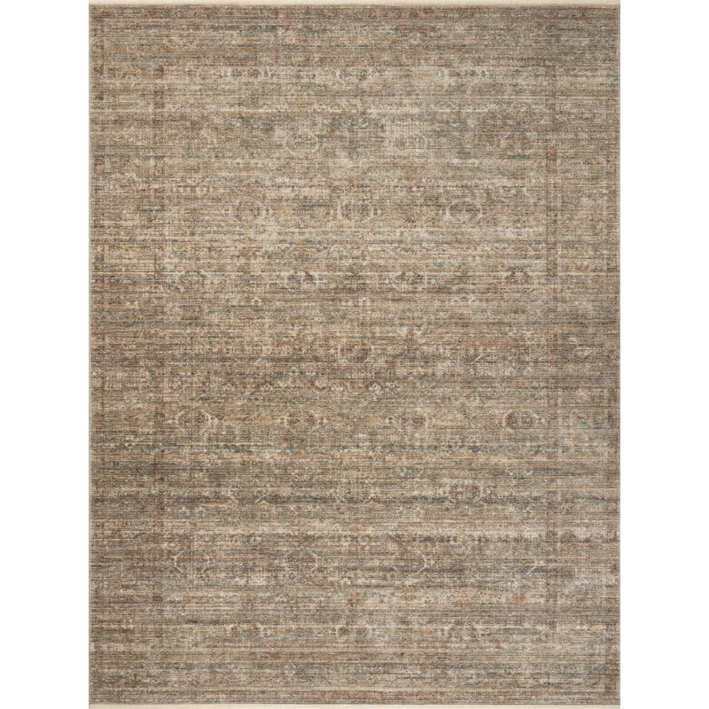 Tapis tabac / sauge Amber Lewis x Loloi Molly, Rectangulaire 3 pi x 5 pi
