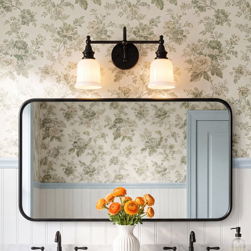 Cassiel 2-Light Dimmable Vanity Light, Black