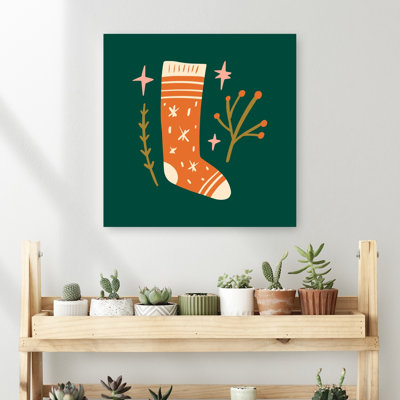 Happychristmasno07 Minimalist Abstract Winter Landscape Wall Art Print 1 Piece Wrapped Canvas Wall Art