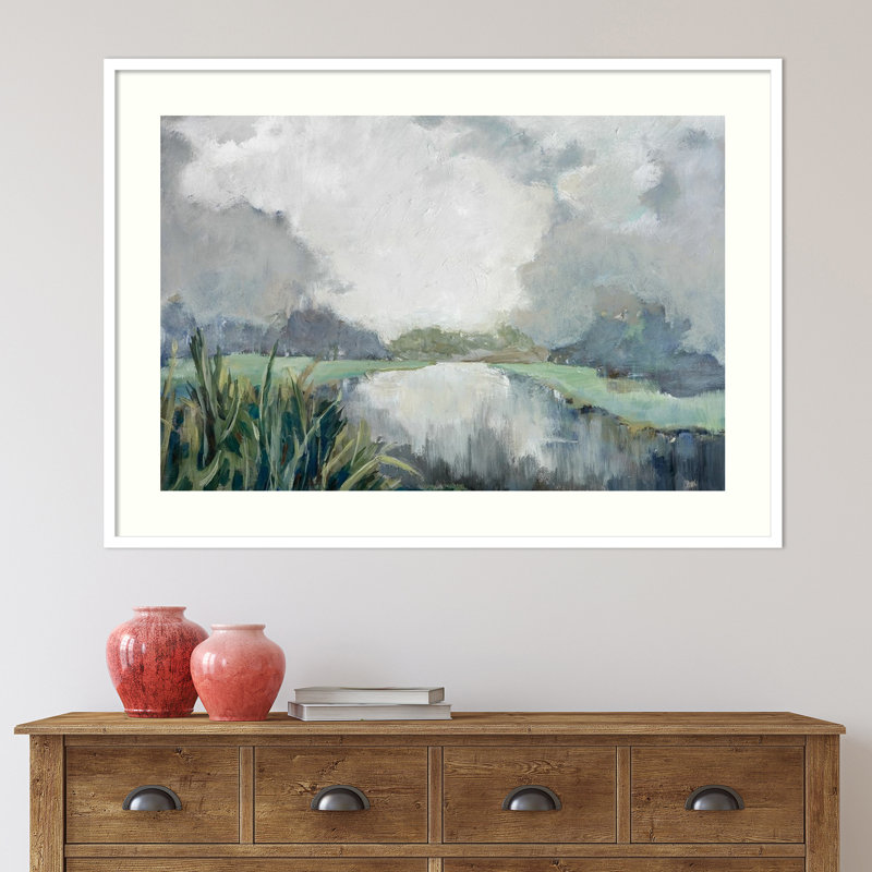 " Passage " by Mary Parker Buckley Painting Print, Framed Print, 31.38" H x 43.38" W x 0.875" D, White