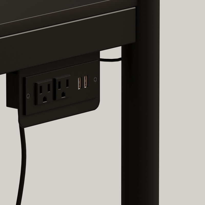 Lit superposé noir complet avec lit simple, lumière DEL et prise de charge