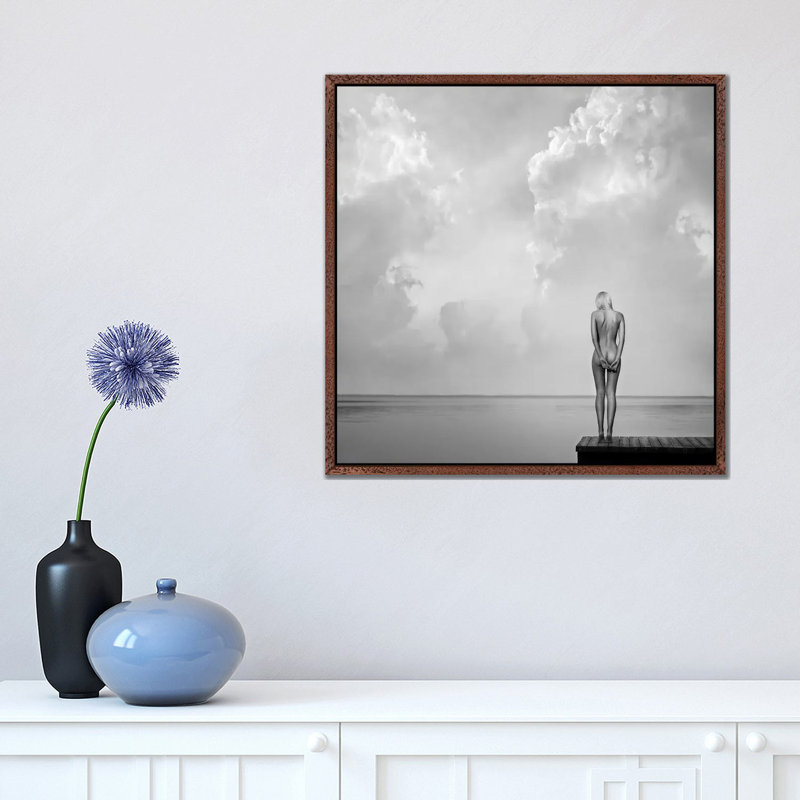 Echospace by Paulius Stefanovicius - Print on Canvas, Classic Brown Wood Floater Framed, 45.72cm H x 45.72cm W x 3.81cm D