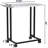 Computer Desk Table With Detachable Wheels And Metal Frame, White Marble Texture Sofa Table, For Living Room, Bedroom, Bedside, White