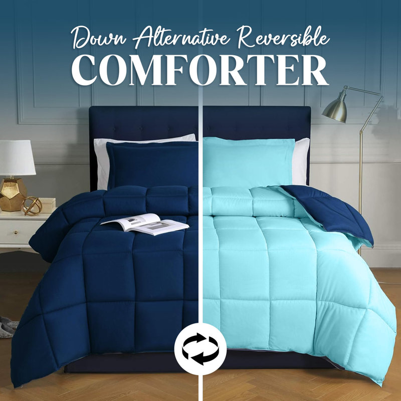 Édredon en microfibre, Édredon simple, Bleu / marine