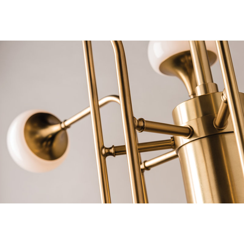 Fleming 24 Light Mini Chandelier, Aged Brass