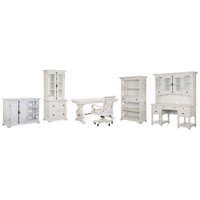 Writing Desk With Printer Stand, 2 Pieces: Desk, Storage Cabinets