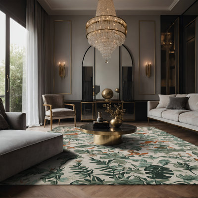 Tapis beige soyeux et moelleux
