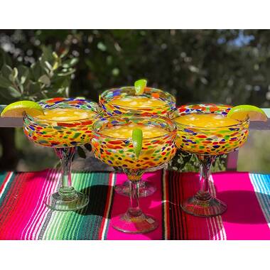 Two Colorful Cocktail Glasses Handblown from Recycled Glass - Chromatic  Gala