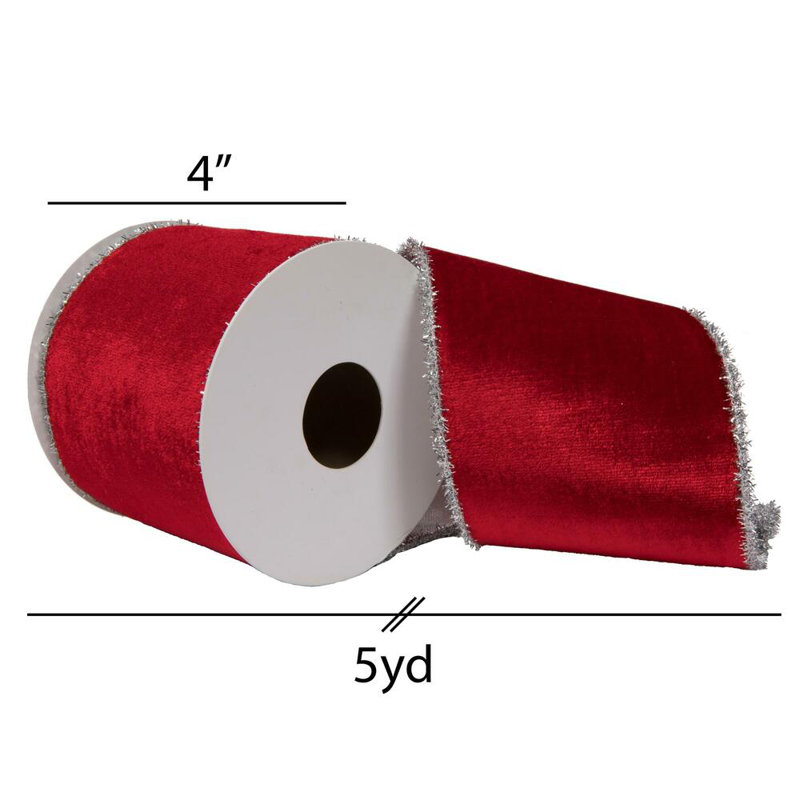 Ruban de Noël, H 4 po x l 180 po x P 4 po, Rouge