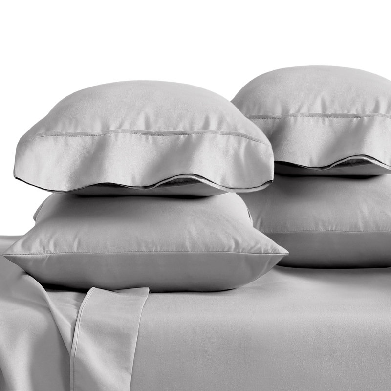 Ultra-Soft Microfiber Pillowcase, Light Gray, 4 Standard Pillowcases