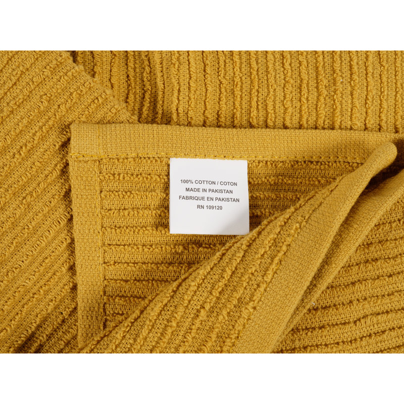 Ensemble de 6 serviettes de cuisine Kaf Home Premium 100% coton, 18 po x 28 po, Honey
