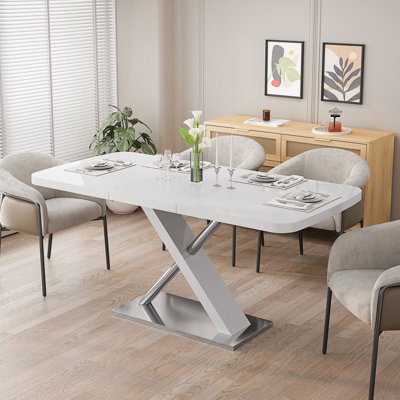 Table de salle à manger 47,25 "-63", table rétractable, table de salle à manger