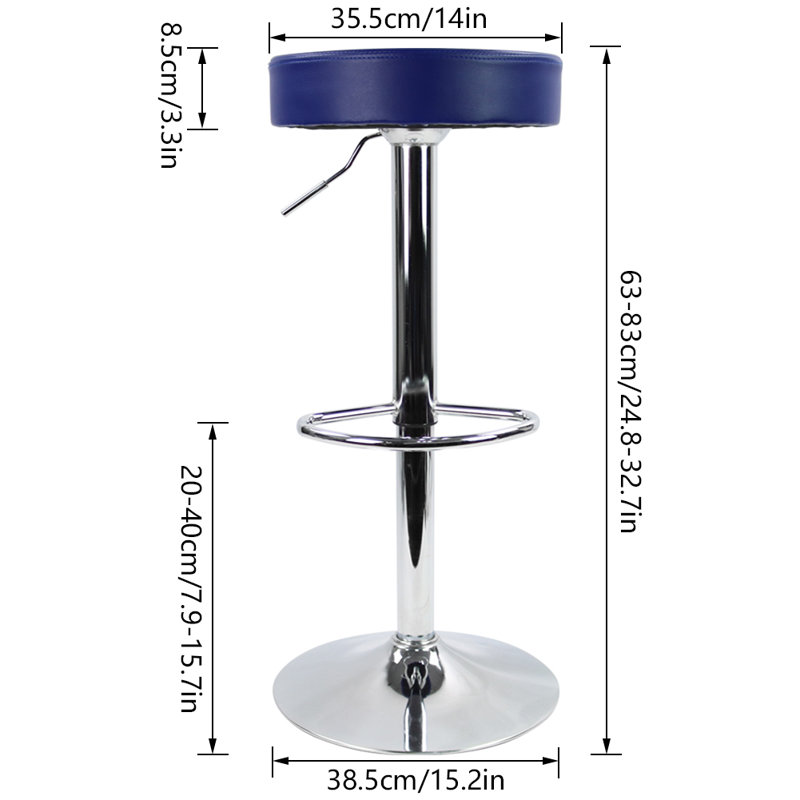 Aavi Swivel Upholstered Adjustable Height Counter Stool, Blue