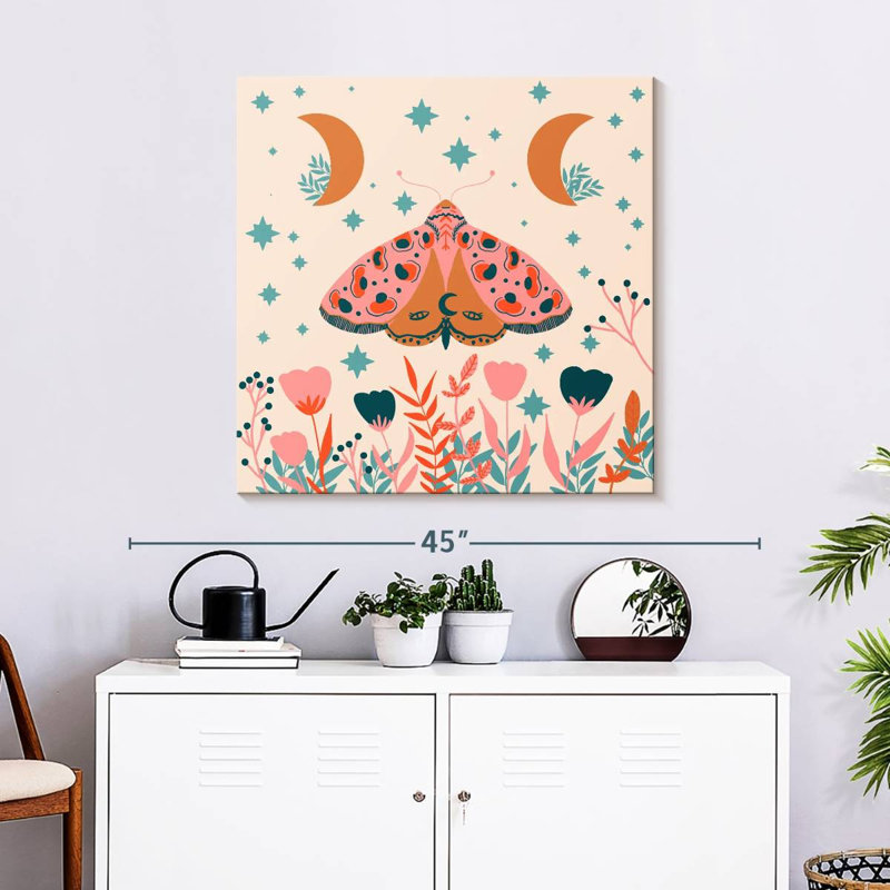 Lune et papillon de nuit Brampt, H 30 po x l 30 po