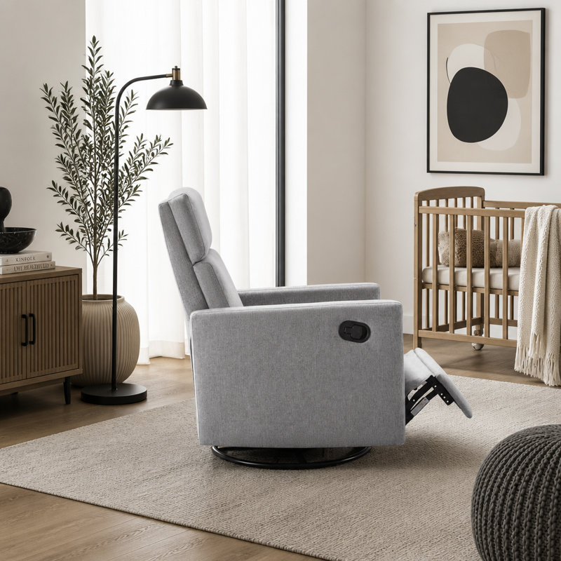 Glider Swivel Recliner Chair, Grey