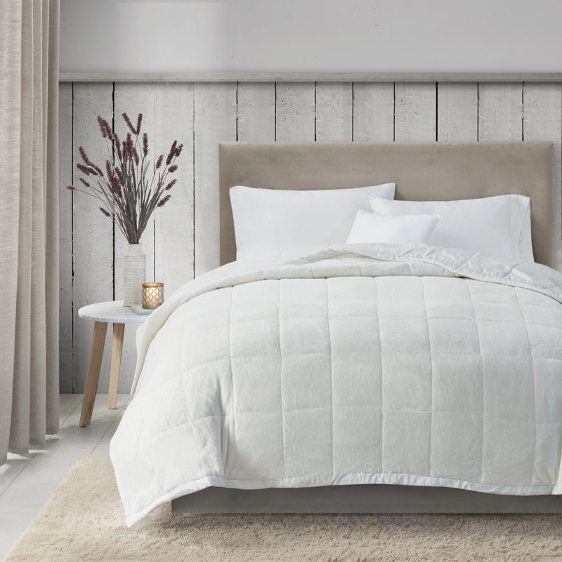 Coleman Reversible HeiQ Smart Temperature Down Alternative Blanket, Ivory, Twin