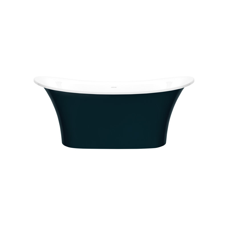 Toulouse 59.75 in. L Freestanding Soaking Tub, Gloss White, Anthracite Gray - Matte