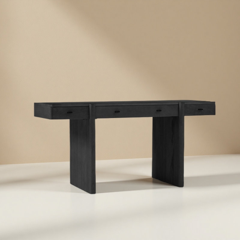 Modern minimalist style desk, Black, 29.53" H x 59.06" W x 27.56" D