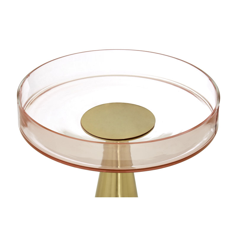 Drake Glass Top Pedestal End Table