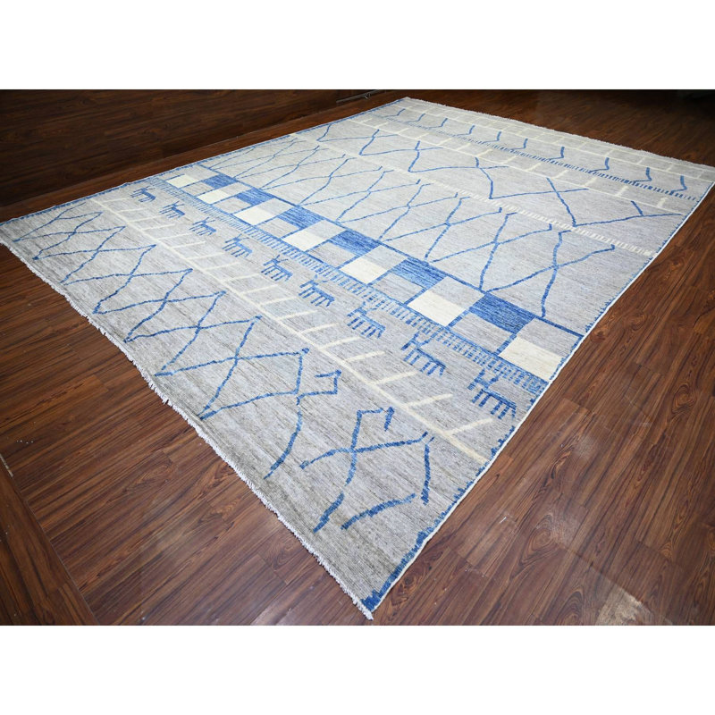 One-of-a-Kind Rectangle 11'9" X 15'7" New Age Area Rug in Grey