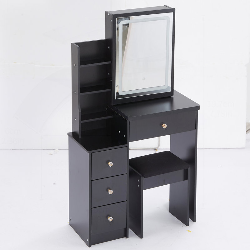 Versatile Vanity Table Set with Advanced LED Mirror and Spacious Storage