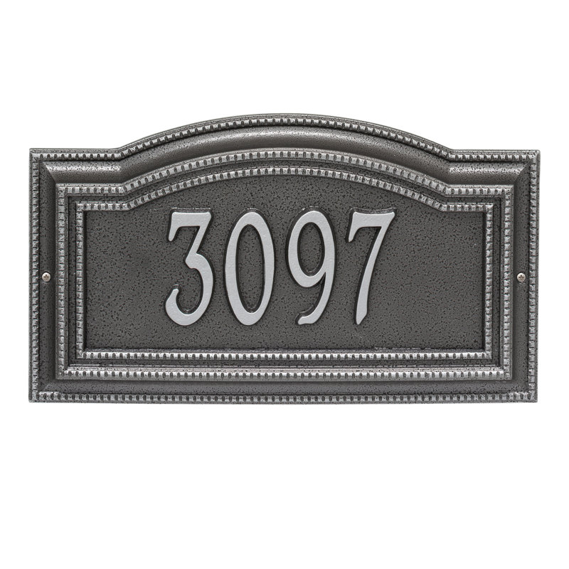Signature Series 1-Line Wall Address Plaque, Yes, Gray, Smoke Gray