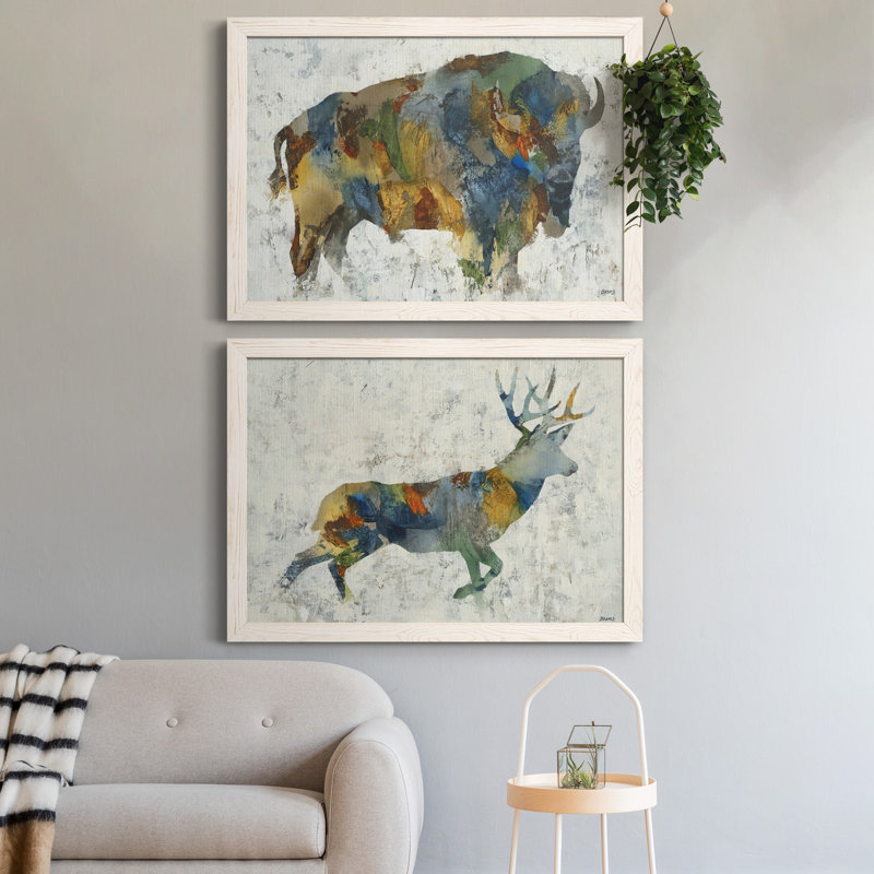 Plains Icon - ensemble de 2 impressions, H 37,5 po x l 55 po x P 1,5 po, Toile blanche encadrée, Pas de tapis