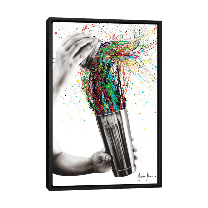Shake It par Ashvin Harrison - impression d'art graphique, Aucun mat, H 40 po x l 26 po x P 1,5 po, Toile avec cadre noir