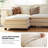 7-Piece 153'' U-Shaped Comfy Cloud Modular Sectional Sofa With Deep Seat, 4-Seat Sofa With Removable Ottomans-Chenille Fabric-Beige-777646741