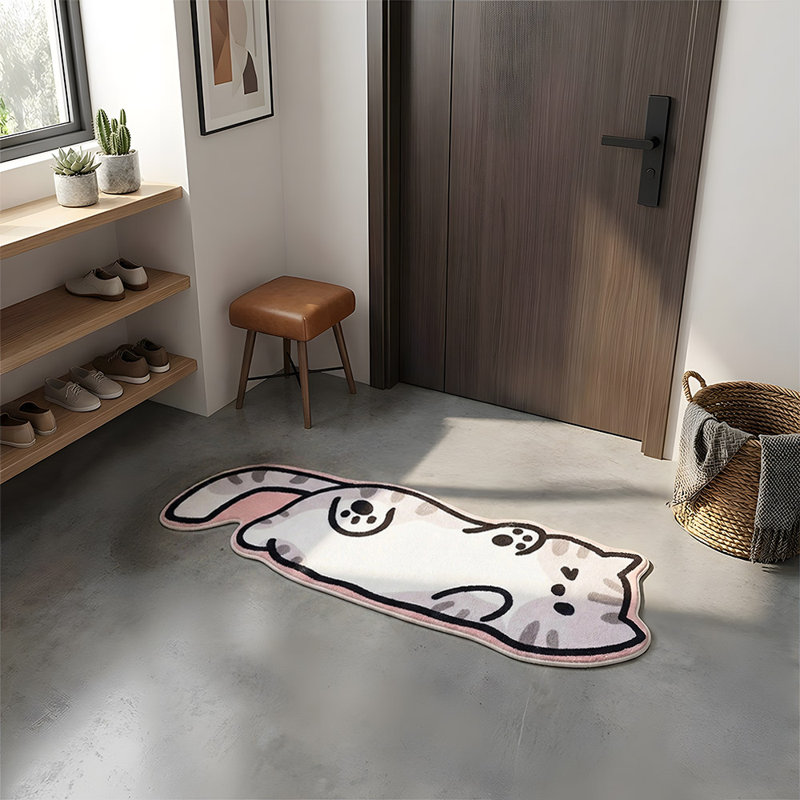 Abstract Machine Tufted 120cm X 39cm Area Rug, Pink