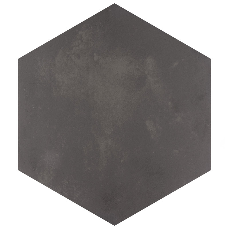 Horizon Hex 7-3/4" x 9"Porcelain Wall & Floor Tile, Black